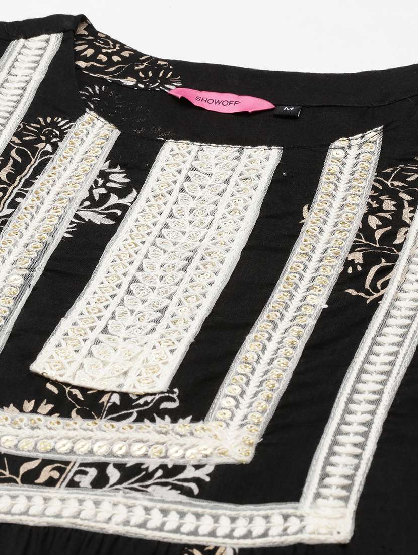 women printed round neck kurta and palazzo set - 22504832 -  Standard Image - 5