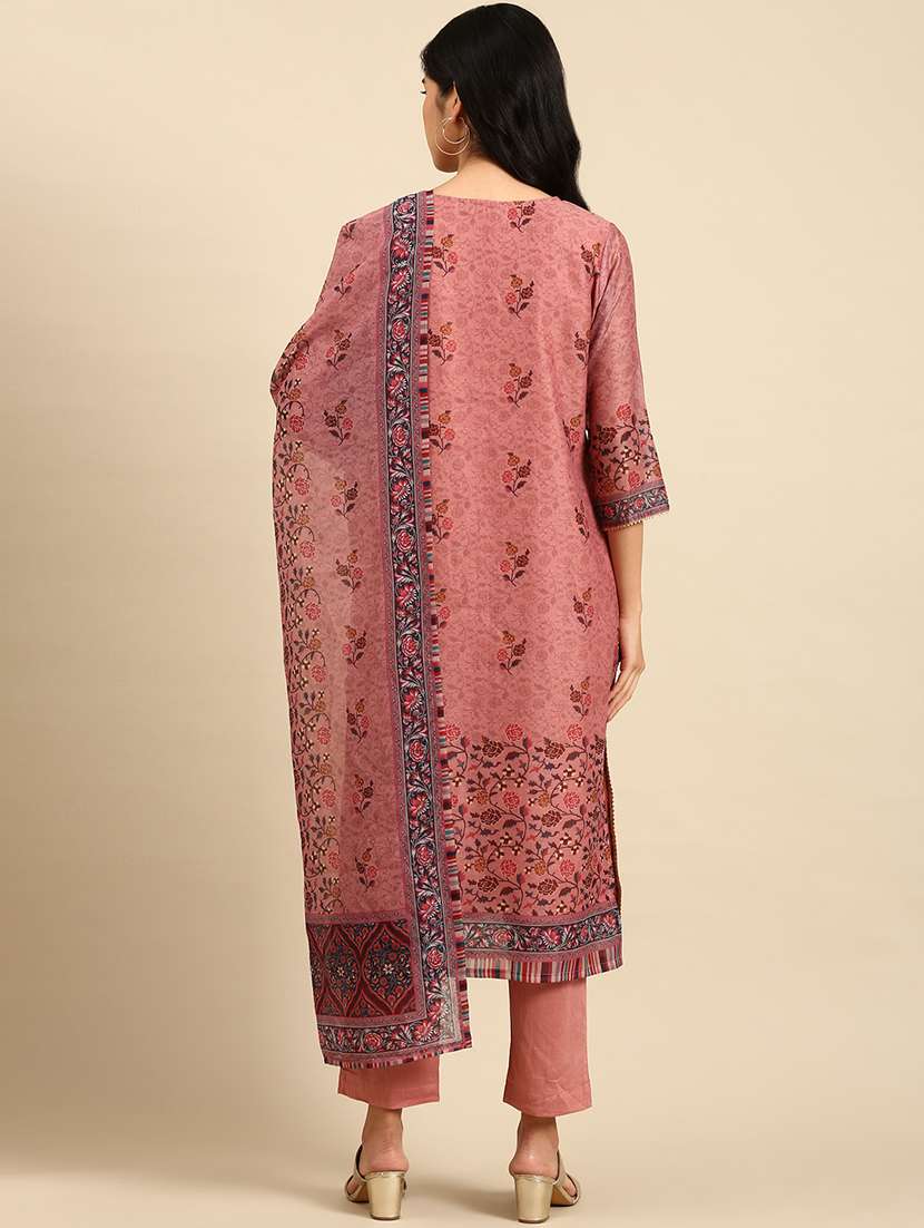 Women Printed Round Neck Kurta And Pant Set With Dupatta - 22504859 -  Standard Image - 3