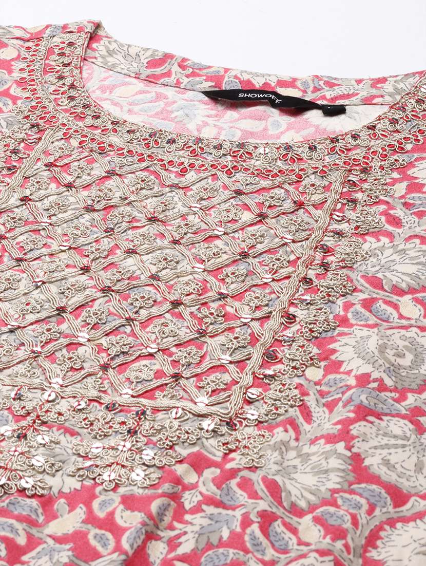 Women Printed Round Neck Kurta And Pant Set With Dupatta - 22504873 -  Standard Image - 5