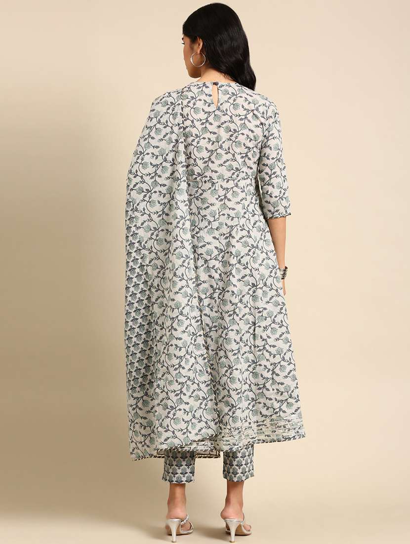 Women Printed Round Neck Kurta And Pant Set With Dupatta - 22504878 -  Standard Image - 3