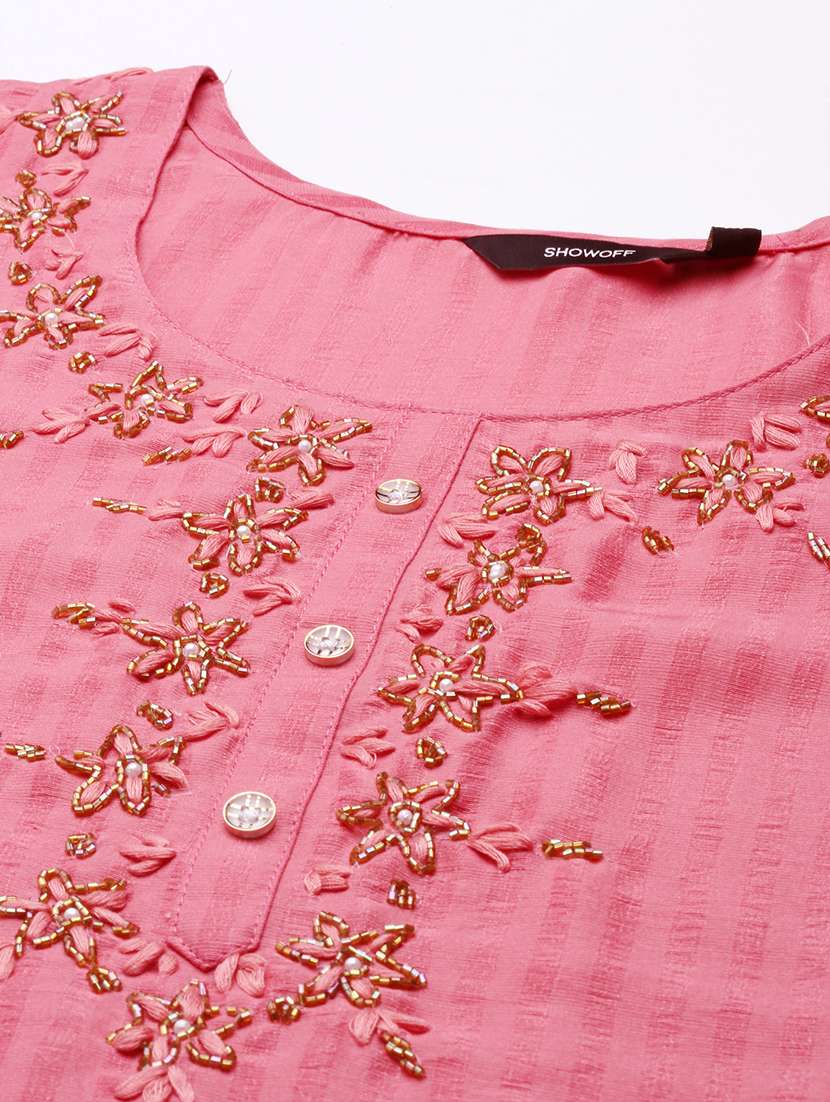 women printed round neck kurta and pant set  - 22504891 -  Standard Image - 5