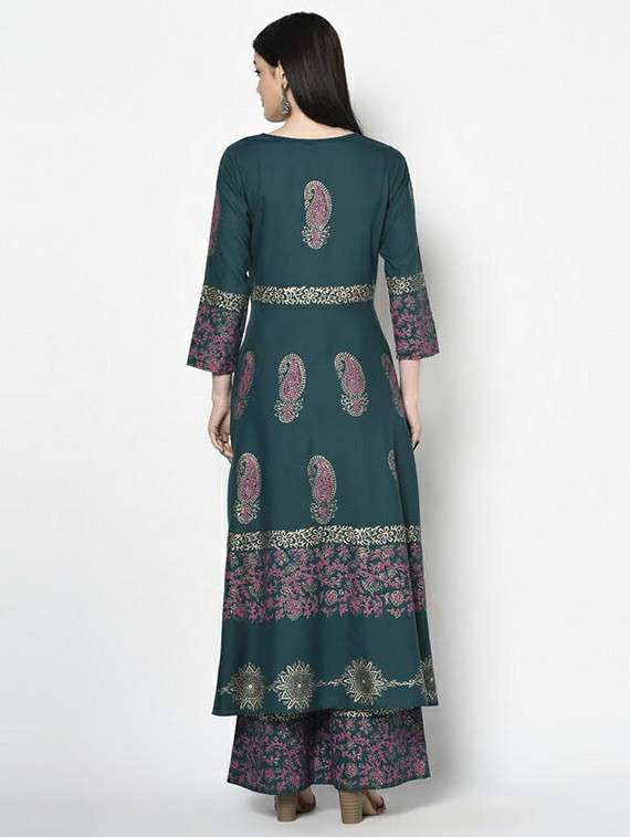 women printed three quarter sleeve anarkali kurta - 22504907 -  Standard Image - 3