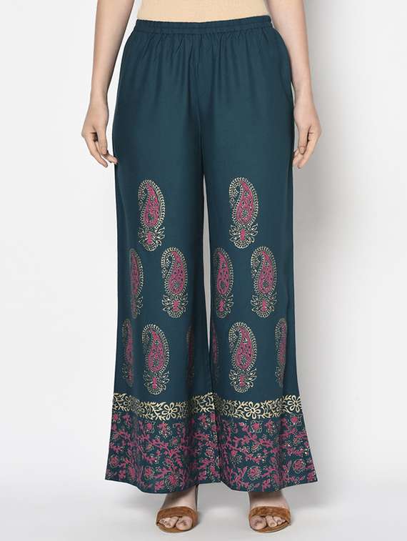 Women Printed Three Quarter Sleeve Kurta Palazzo Set - 22504910 -  Standard Image - 5