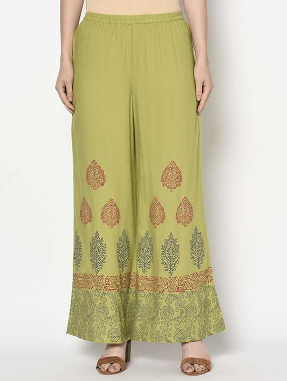 Women Printed Three Quarter Sleeve Kurta Palazzo Set - 22504920 -  Standard Image - 5