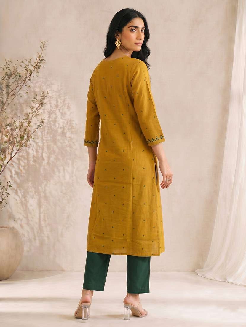 women self design three quarter sleeve a-line kurta - 22504943 -  Standard Image - 5