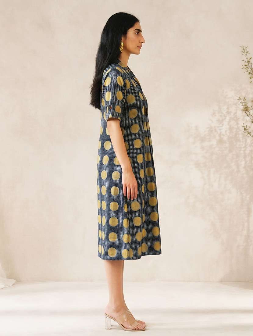 women printed collared a-line dress - 22504959 -  Standard Image - 3
