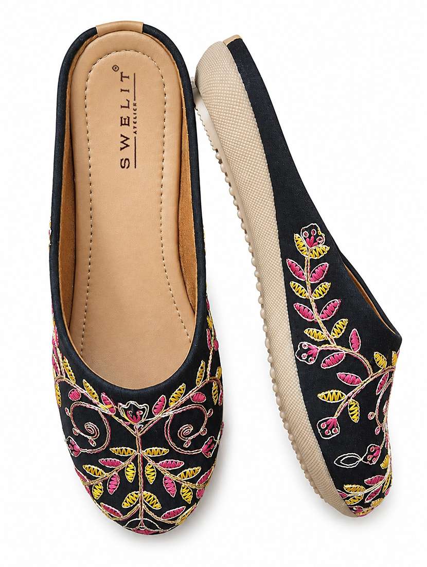 women embroidered slip on mules - 22504989 -  Standard Image - 3