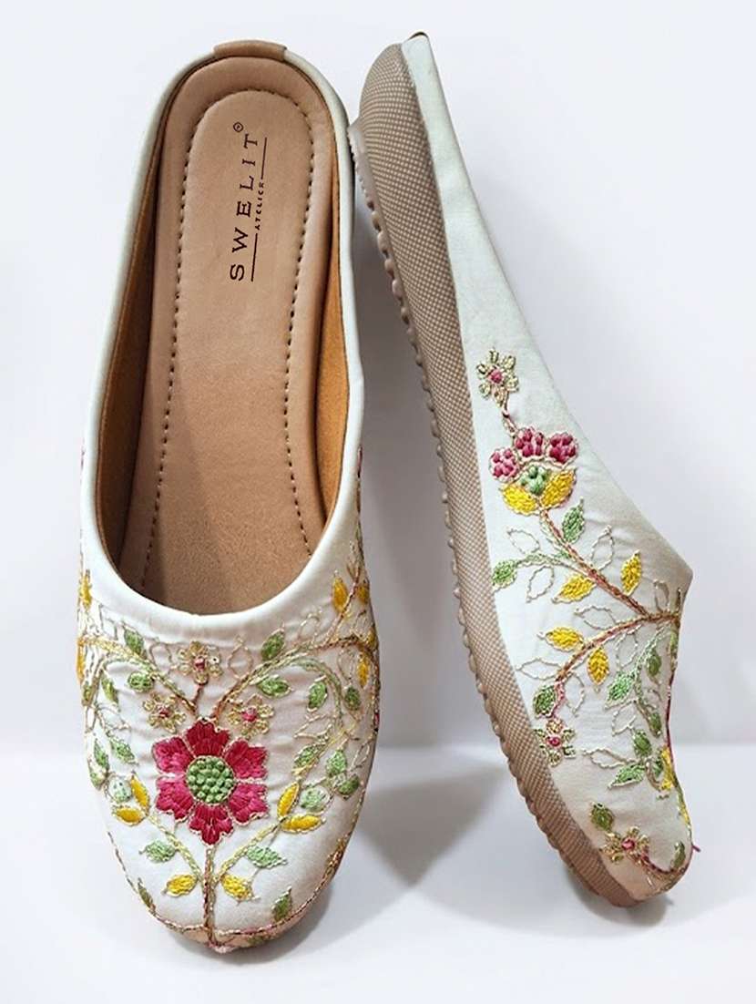 women embroidered slip on mules - 22504990 -  Standard Image - 3