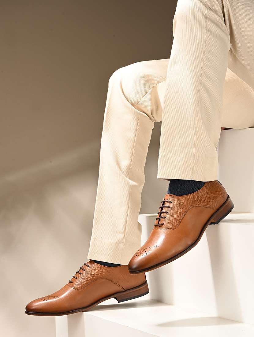 men tan lace-up oxford - 22504993 -  Standard Image - 5