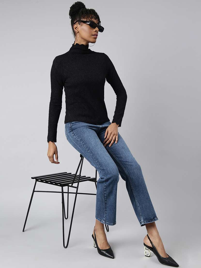 Women Self Design High Neck Regular Top - 22505030 -  Standard Image - 5