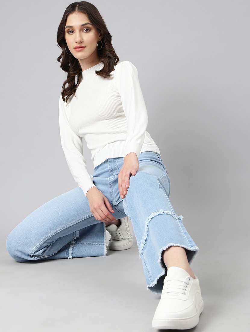Women Solid Mock Neck Long Sleeves Regular Top - 22505048 -  Standard Image - 5