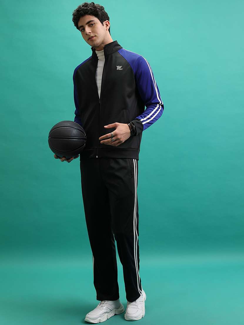 men color block long sleeve full length track suit - 22505084 -  Standard Image - 3