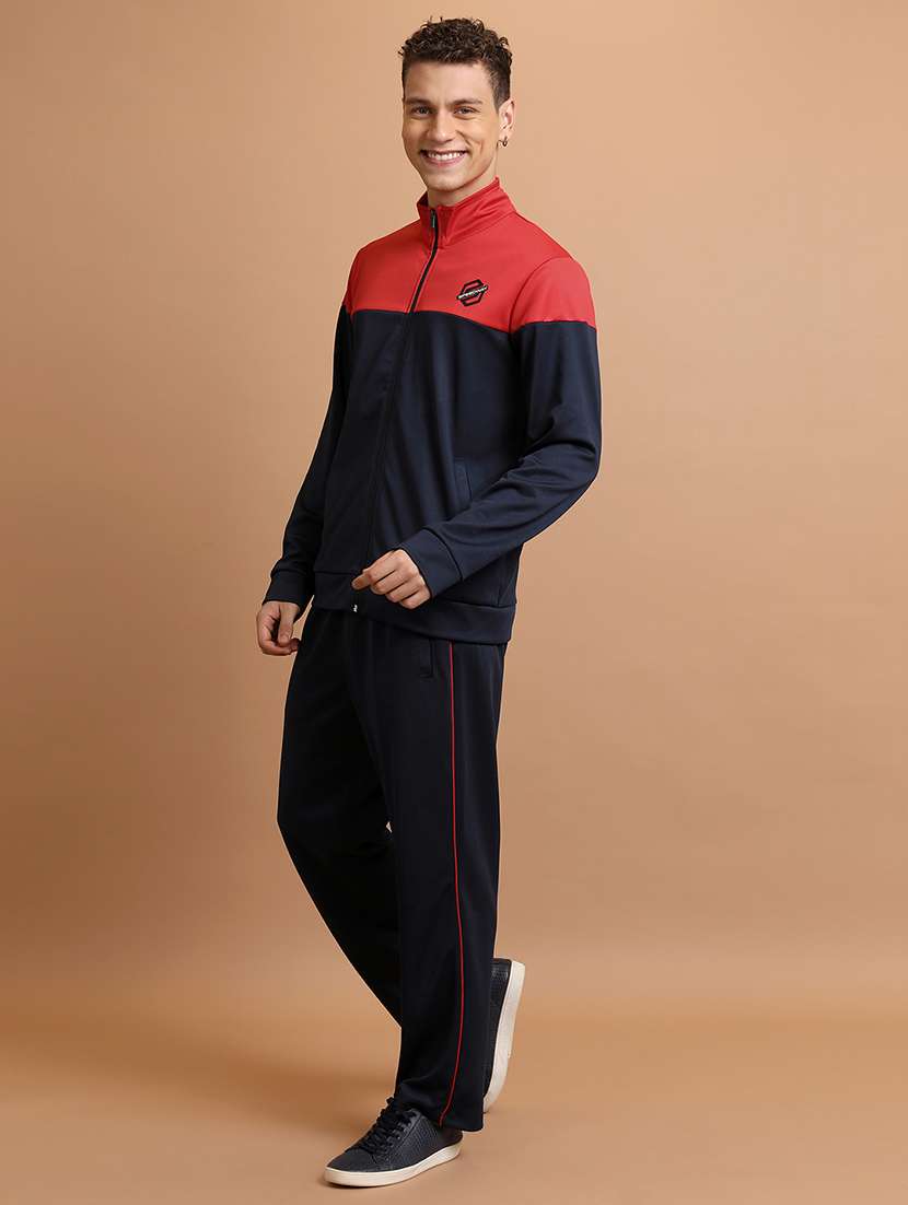 men color block long sleeve full length track suit - 22505085 -  Standard Image - 3