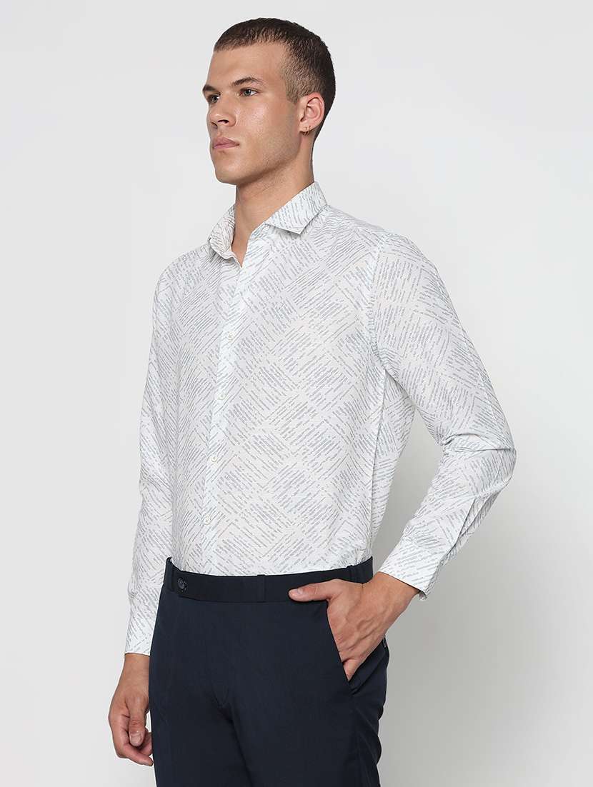 Men Printed Long Sleeve Slim Fit Formal Shirt - 22505159 -  Standard Image - 3
