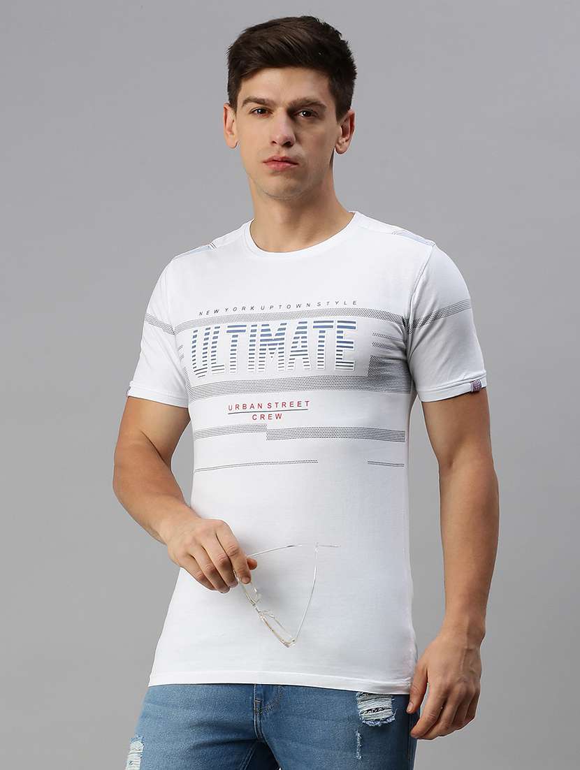 men printed short sleeve slim fit t-shirt