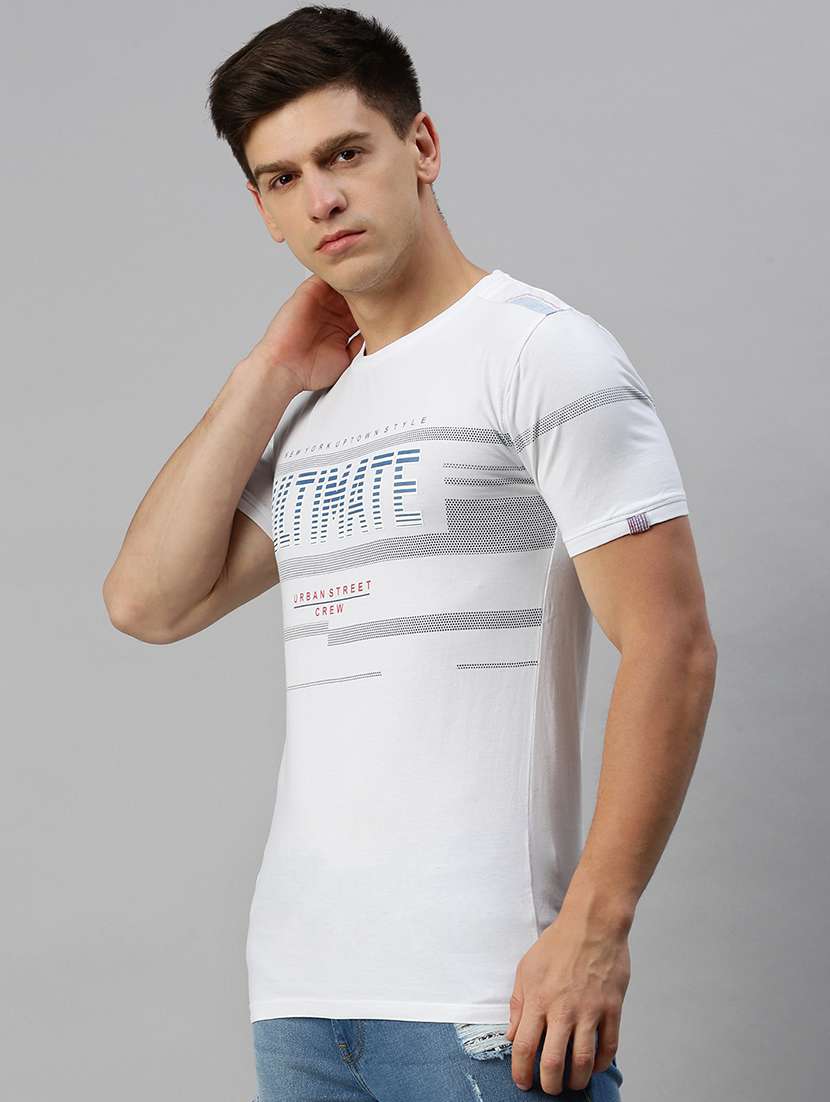 men printed short sleeve slim fit t-shirt - 22505186 -  Standard Image - 3