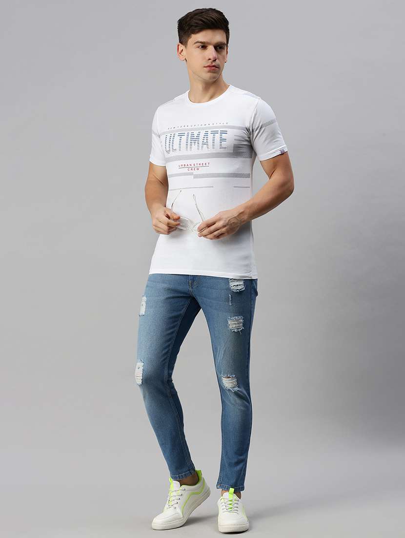 men printed short sleeve slim fit t-shirt - 22505186 -  Standard Image - 5