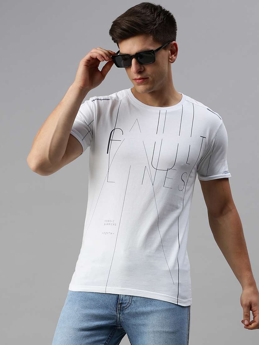 men printed short sleeve slim fit t-shirt