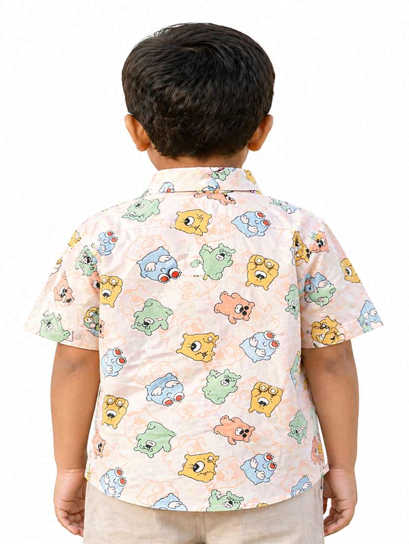 boys printed short sleeve casual shirt - 22505201 -  Standard Image - 3