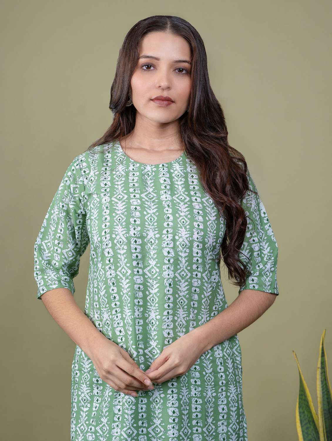 women printed round neck straight kurta - 22505342 -  Standard Image - 5