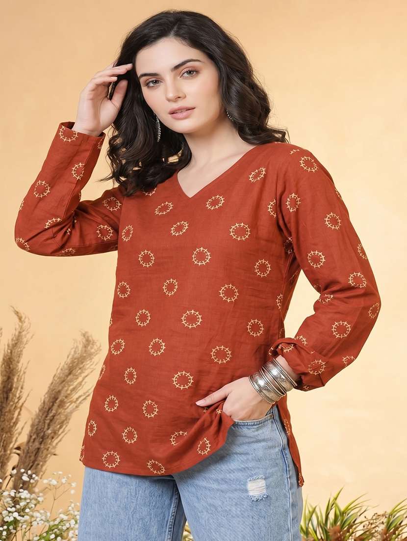 women straight printed kurti