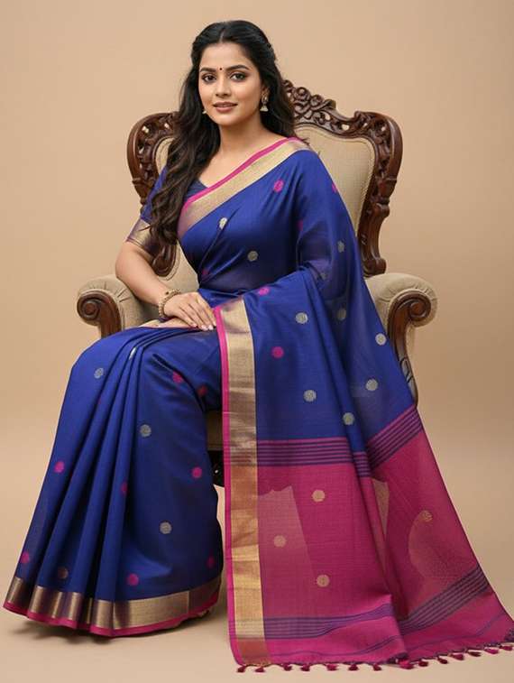 women self design handloom saree with blouse - 22505425 -  Standard Image - 3