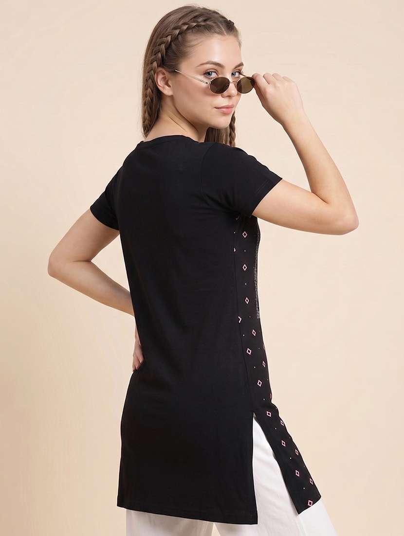 Women Printed Short Sleeve Lounge Wear T-shirt - 22505710 -  Standard Image - 3