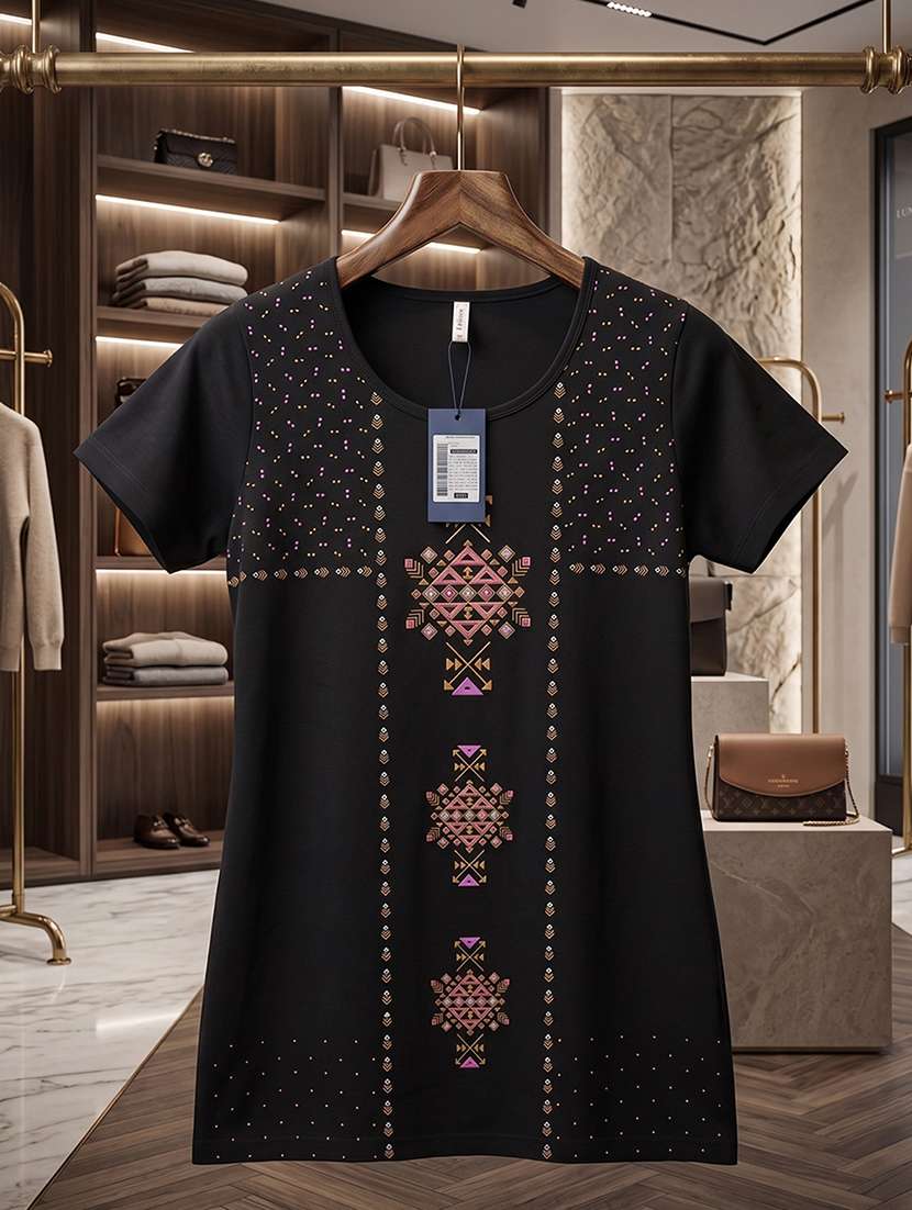 women printed short sleeve lounge wear t-shirt - 22505716 -  Standard Image - 3
