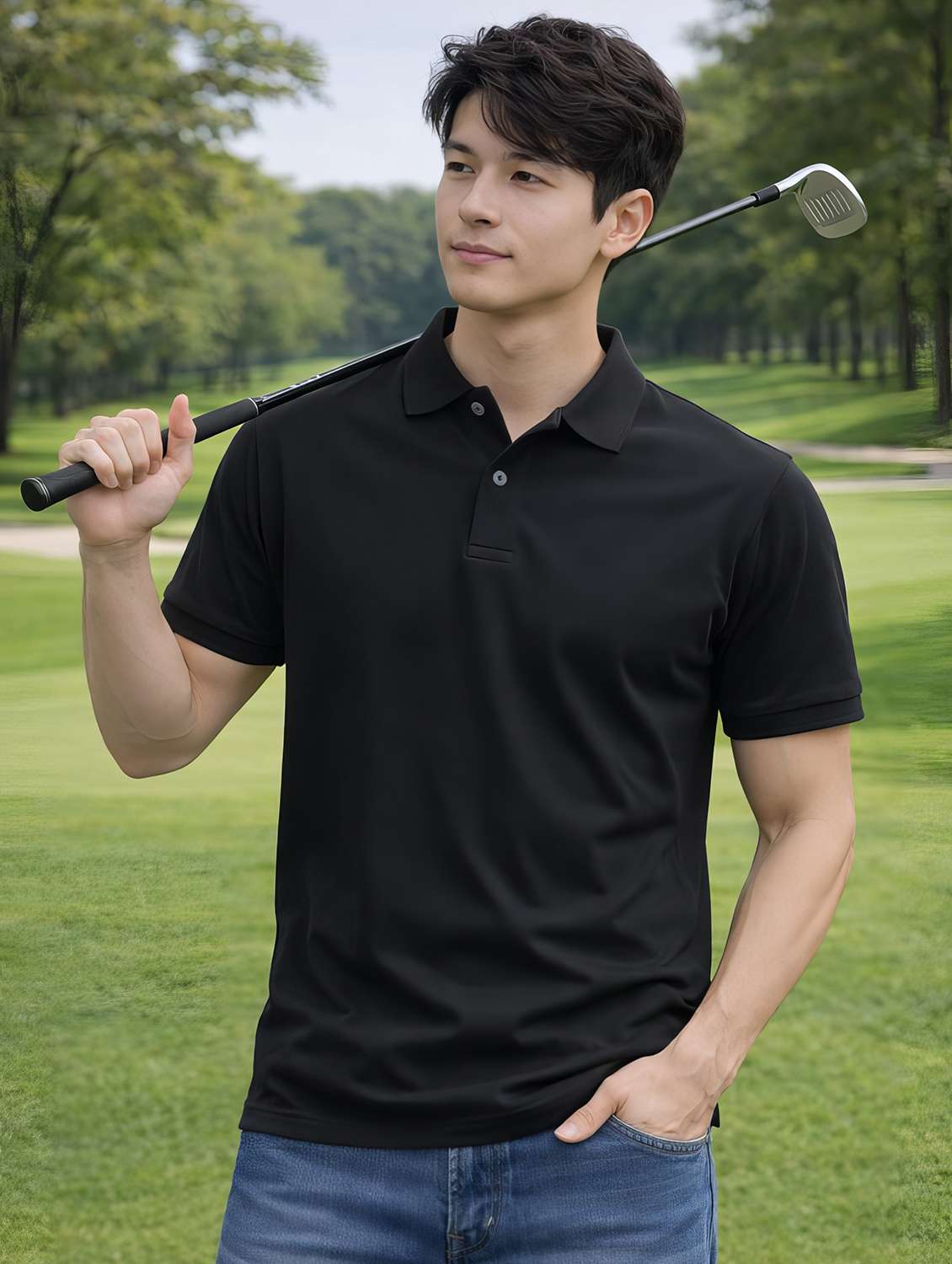 men solid short sleeve regular fit polo t-shirt