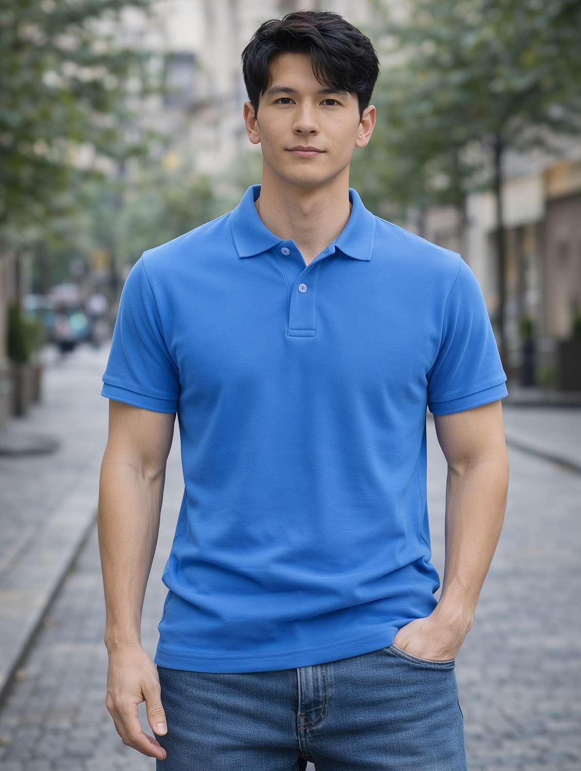 men solid short sleeve regular fit polo t-shirt