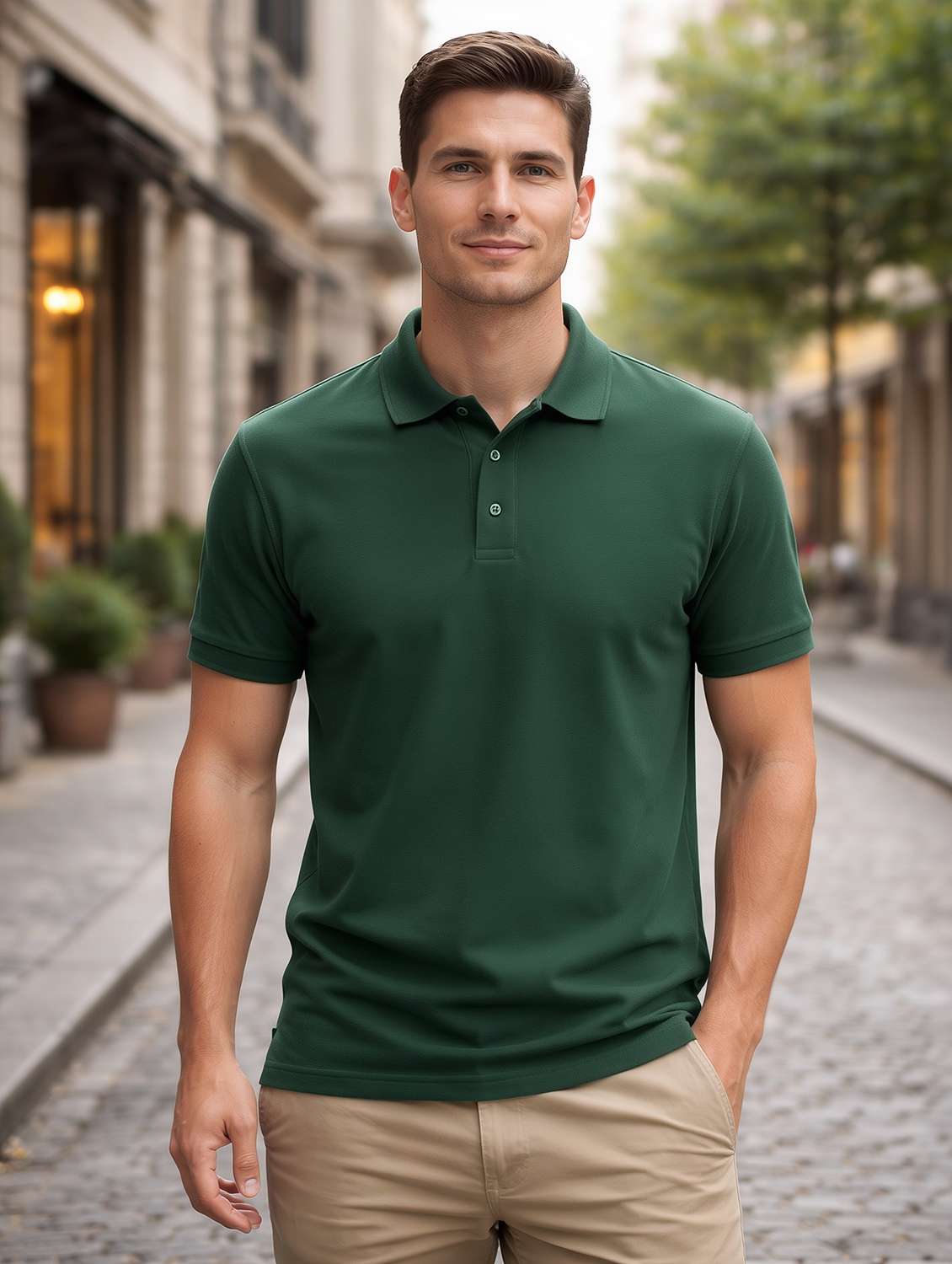 men solid short sleeve regular fit polo t-shirt