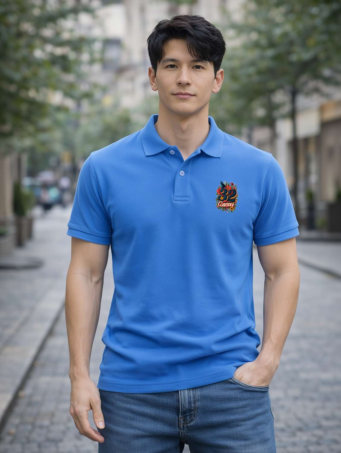 men logo print short sleeve regular fit polo t-shirt