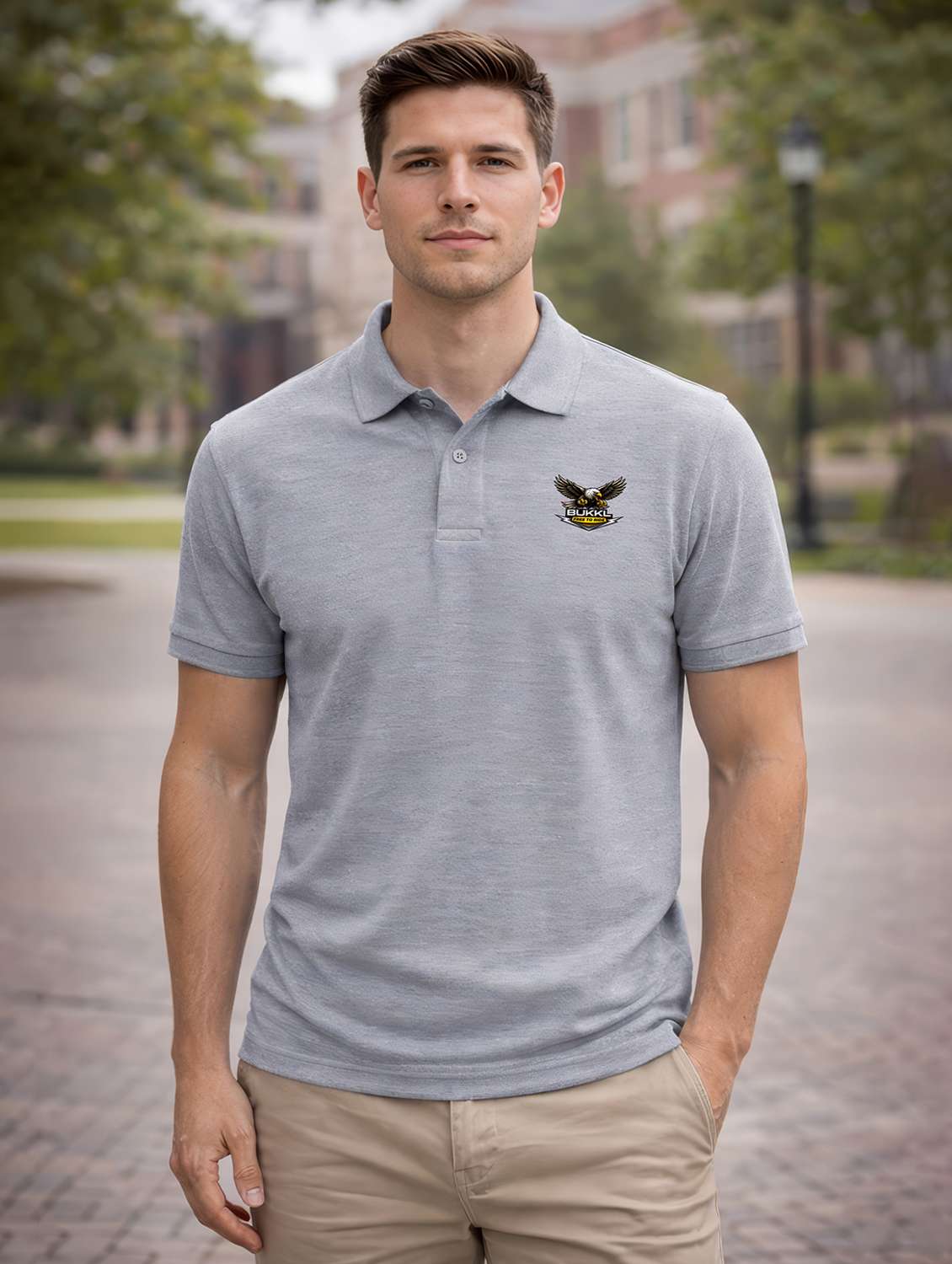 men logo print short sleeve regular fit polo t-shirt