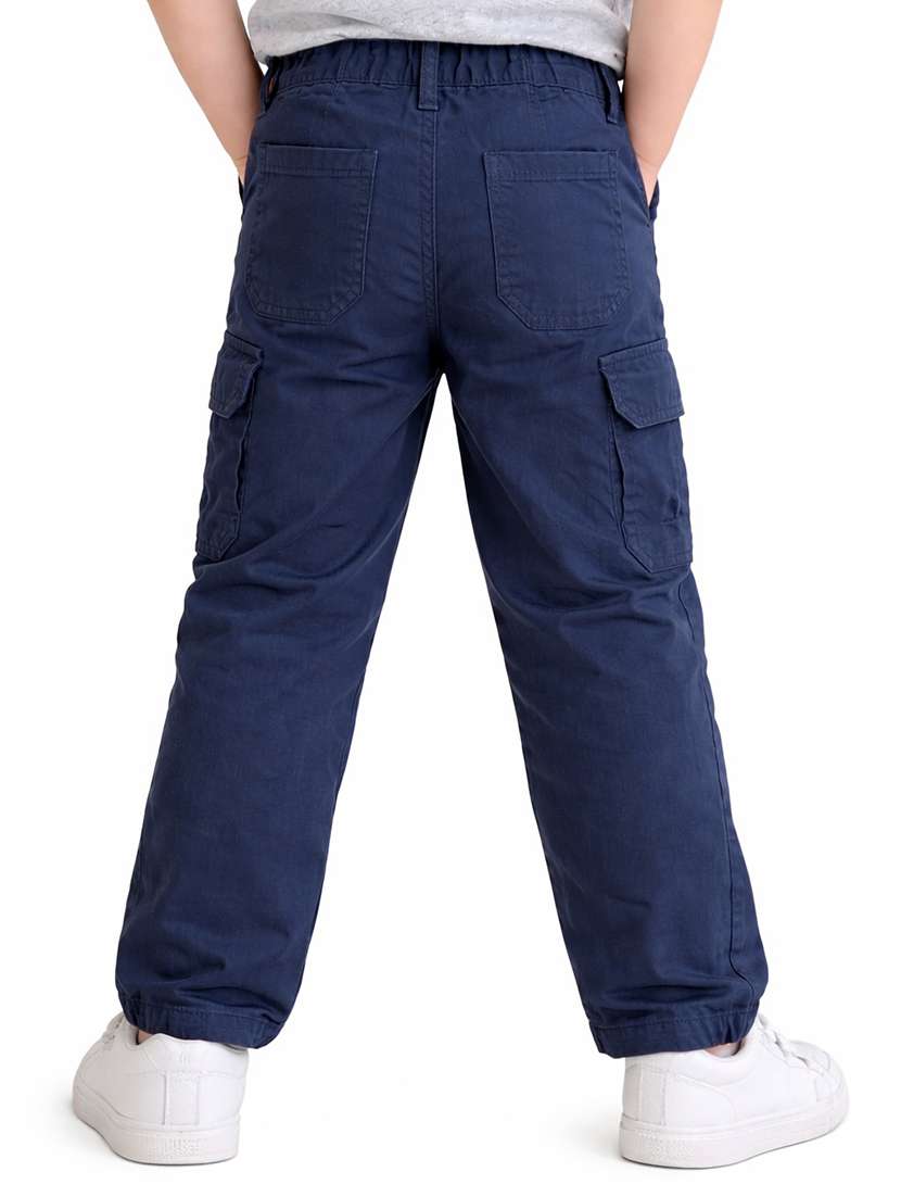 boys solid mid rise cargo pant - 22505986 -  Standard Image - 3
