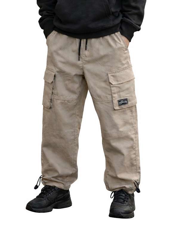 boys solid mid rise cargo pant