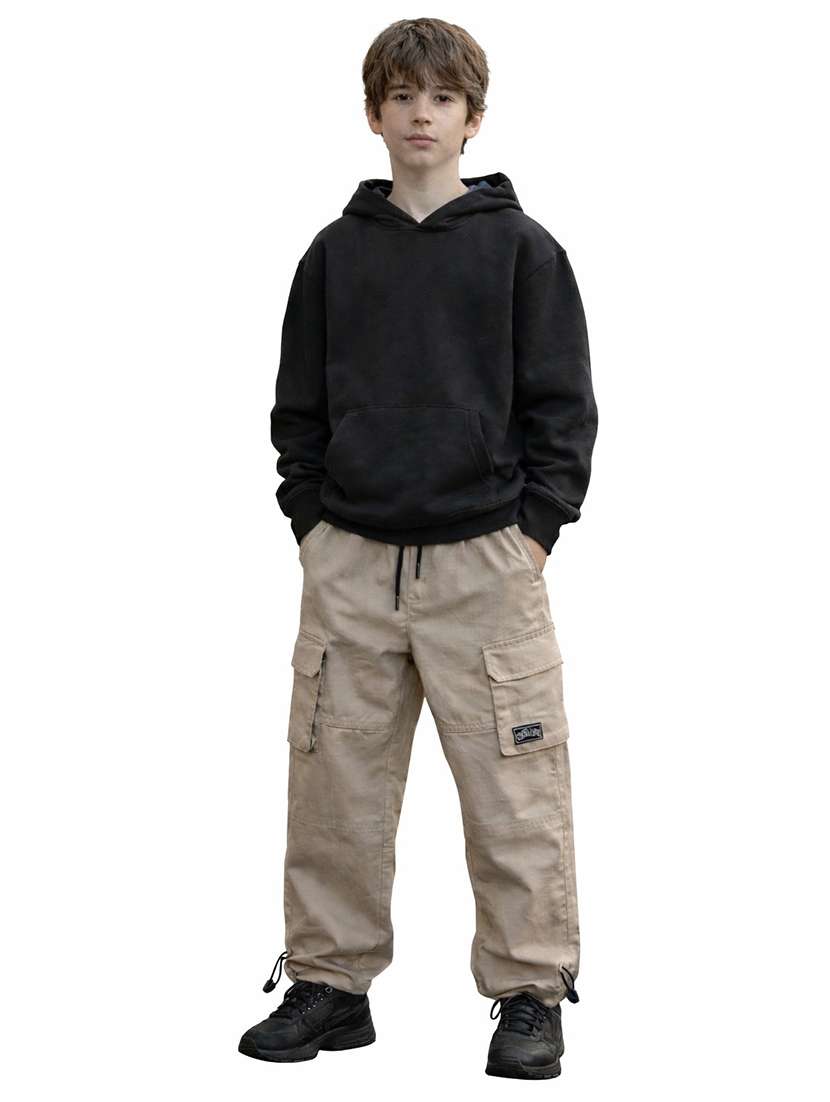 boys solid mid rise cargo pant - 22505987 -  Standard Image - 5