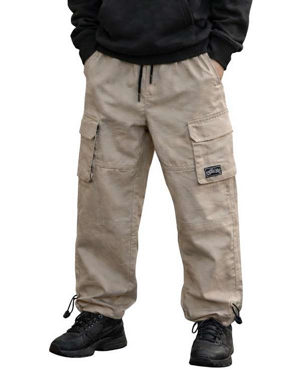 boys solid mid rise cargo pant