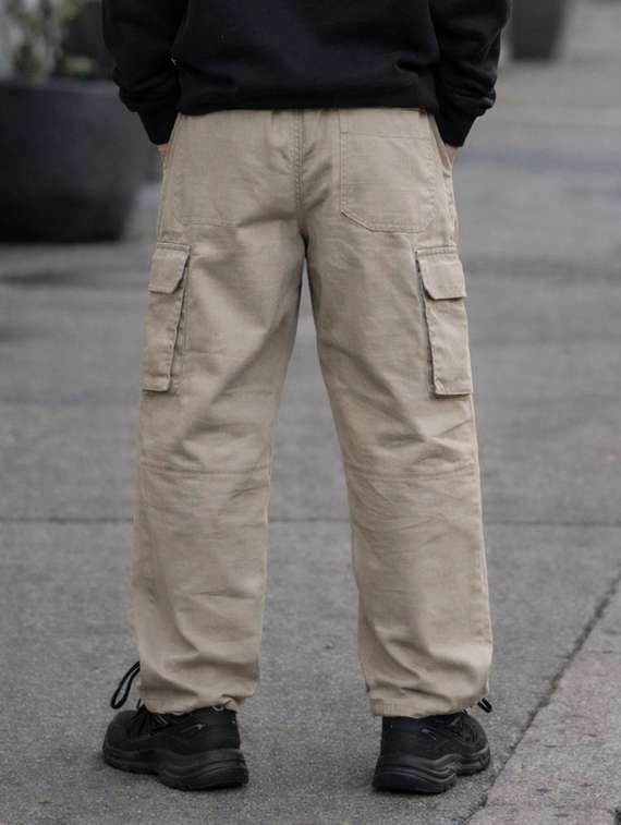 boys solid mid rise cargo pant - 22505990 -  Standard Image - 3