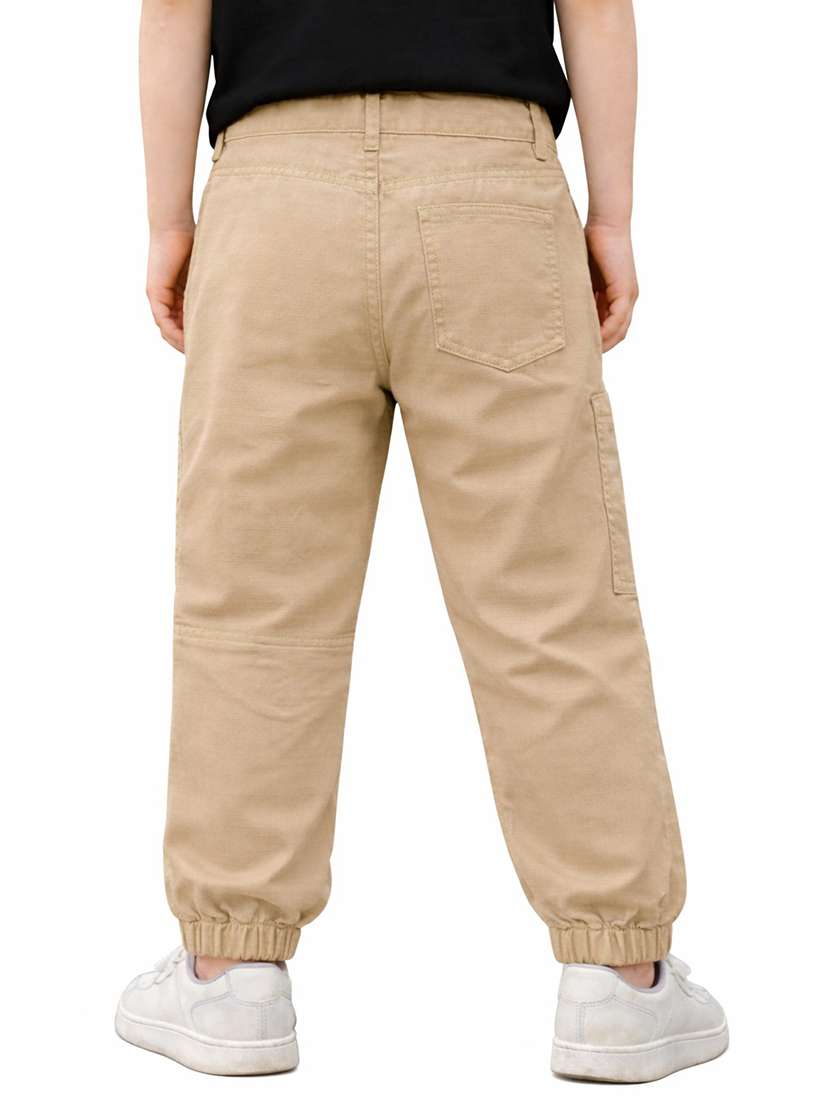 boys solid mid rise joggers - 22505993 -  Standard Image - 3