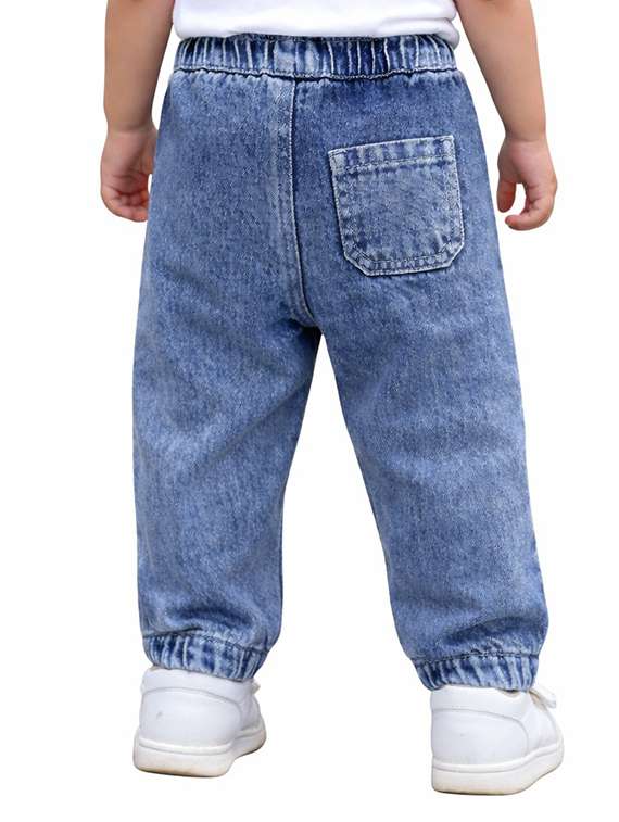 boys washed mid rise jogger fit jeans - 22505994 -  Standard Image - 3