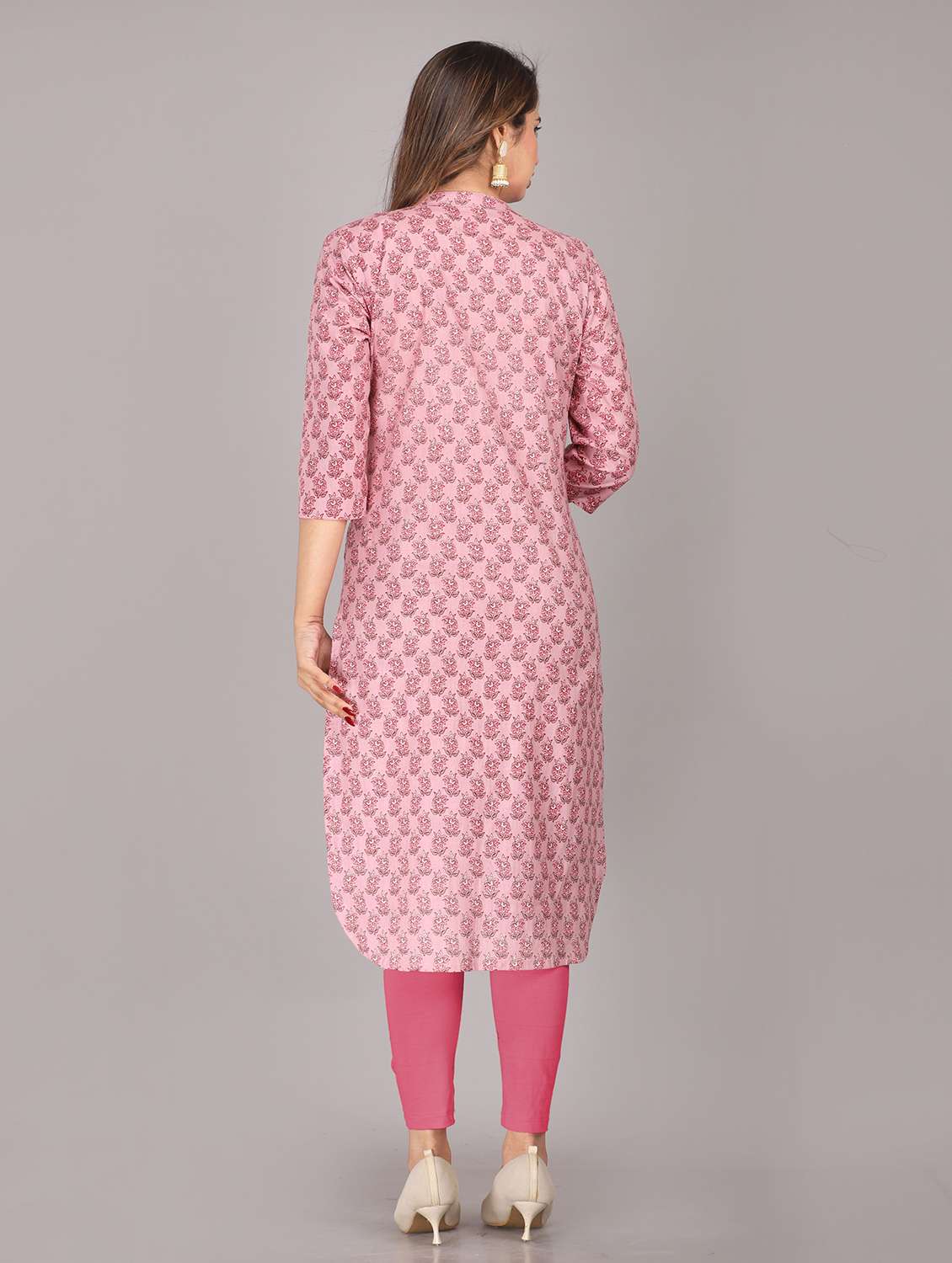 women printed three quarter sleeve straight kurta - 22506329 -  Standard Image - 3