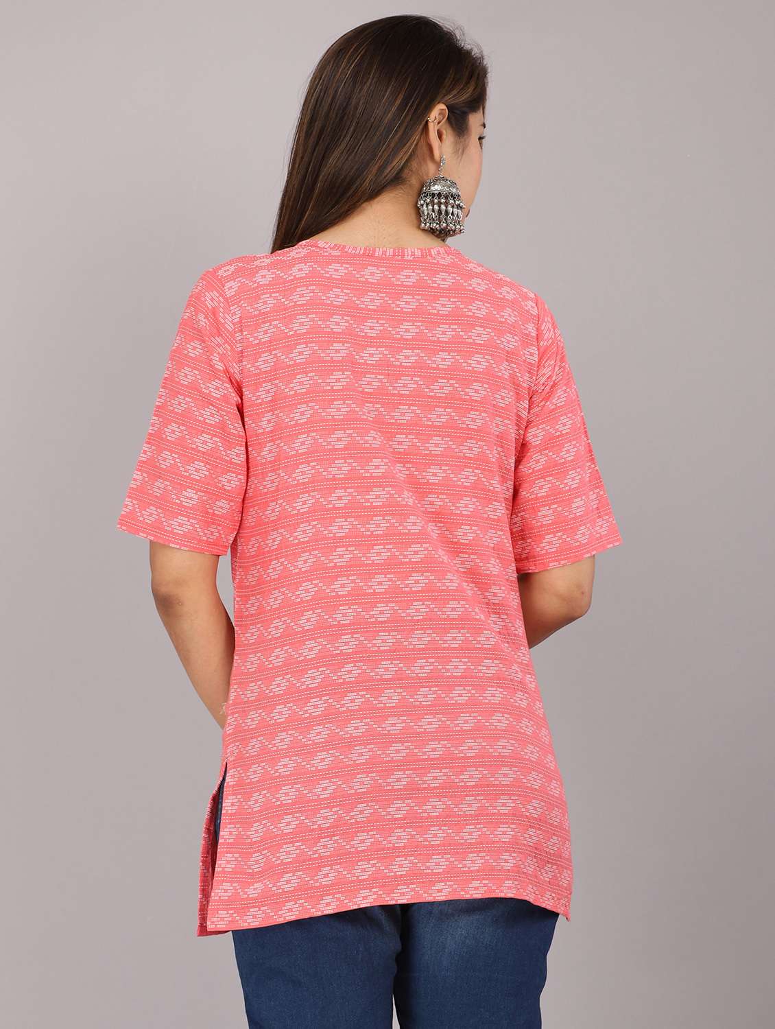 women printed round neck regular long top - 22507567 -  Standard Image - 3
