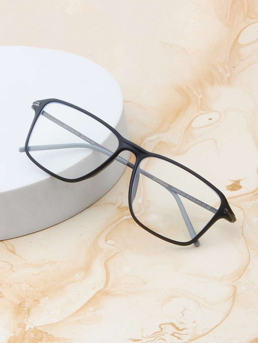 ted smith unisex rectangle black full rim frames