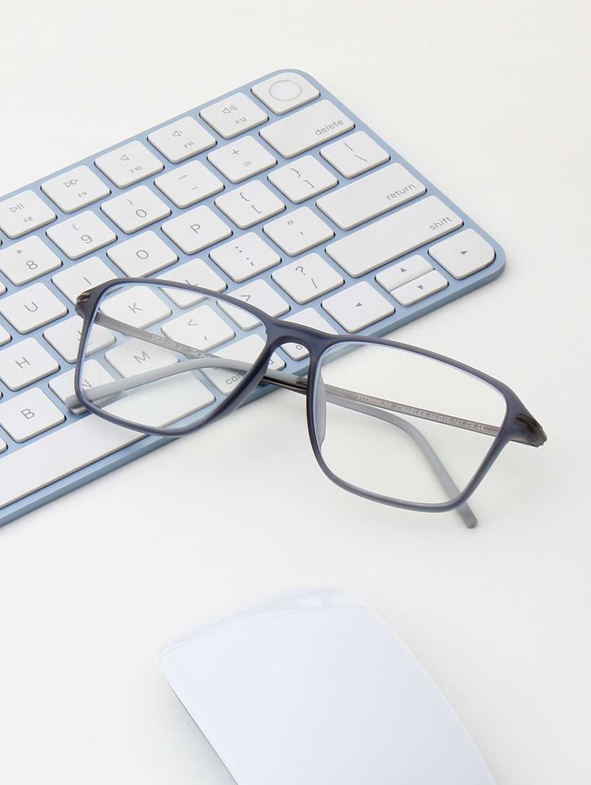 ted smith unisex rectangle blue full rim frames