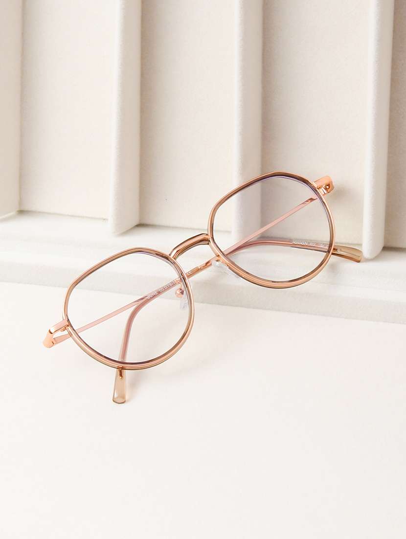 ted smith unisex metal round silver full rim frames