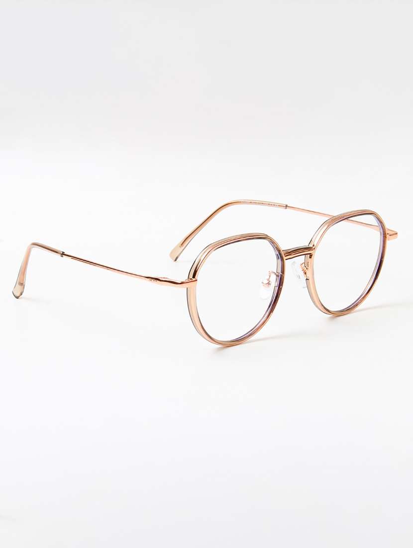 ted smith unisex metal round silver full rim frames - 22507681 -  Standard Image - 3