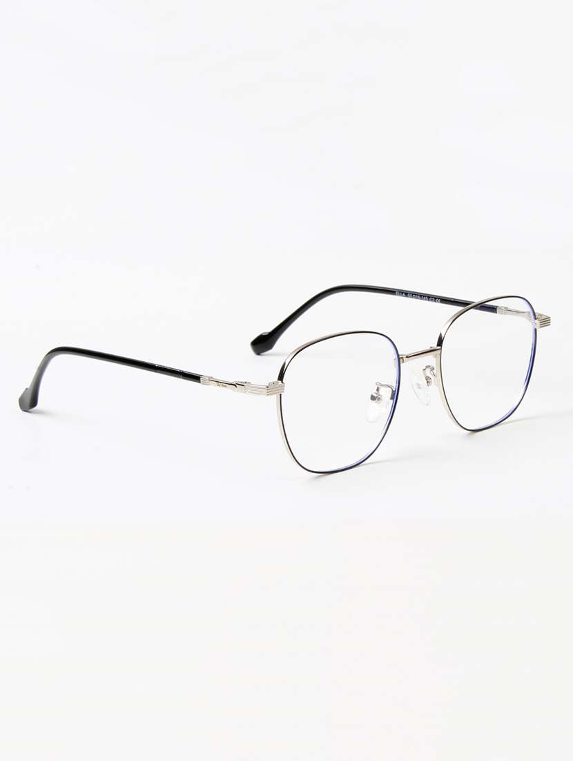 ted smith unisex metal square silver-black full rim frames - 22507683 -  Standard Image - 3