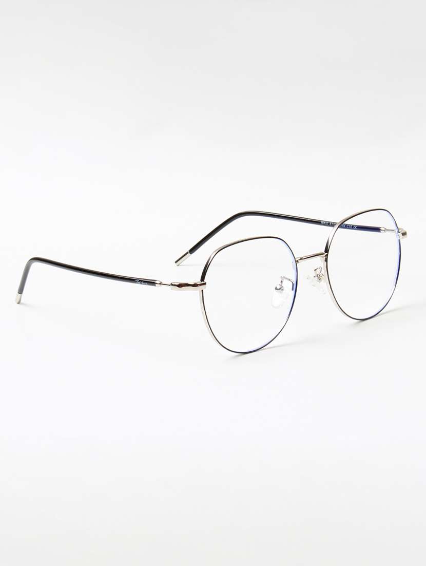 ted smith unisex metal round silver-black full rim frames - 22507700 -  Standard Image - 3