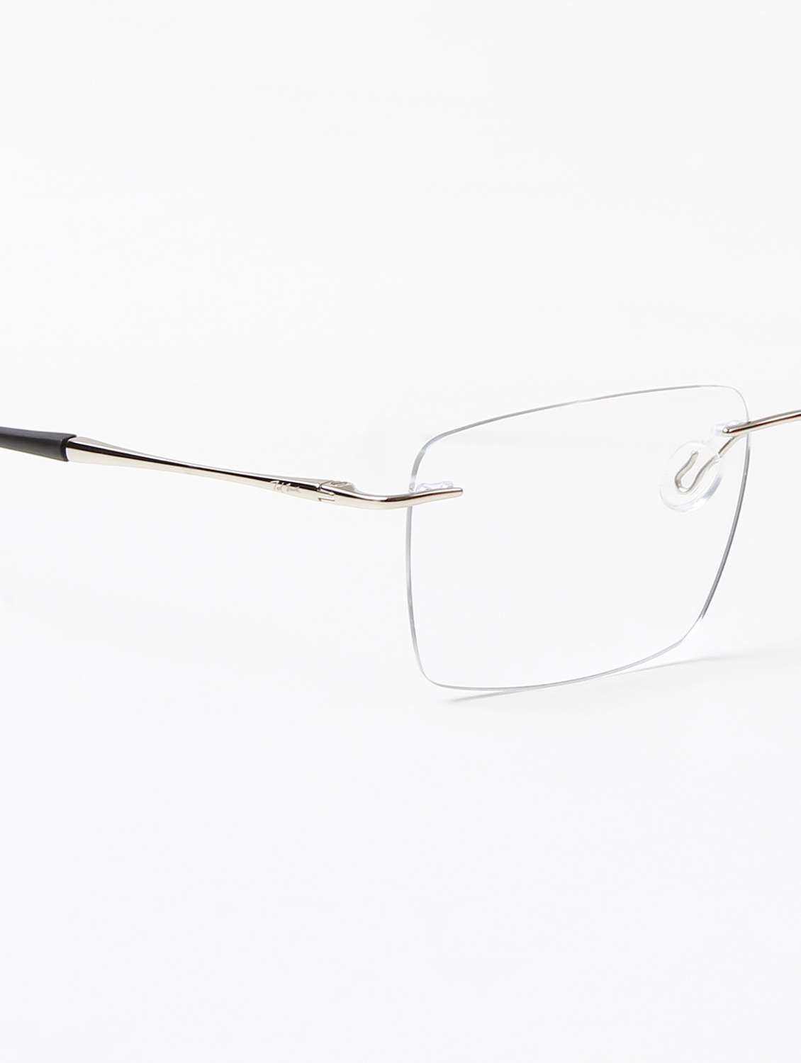 Ted Smith Unisex Titanium Rectangle Silver Rimless Frames - 22507704 -  Standard Image - 5