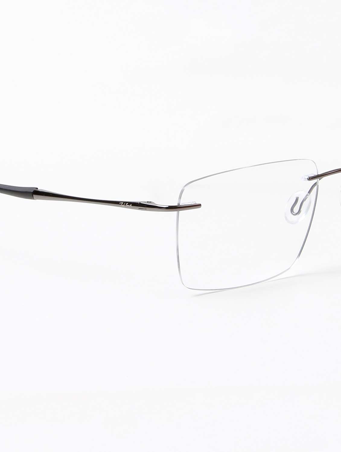 ted smith unisex titanium rectangle gunmetal rimless frames - 22507705 -  Standard Image - 5